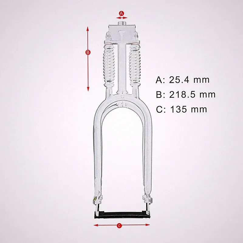 20" Dual Springer Fork 25.4mm Threadless Cruiser Bicycle Classic Disc Brake Fat