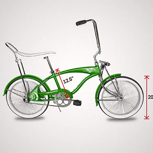 20" Lowrider Bike 1 Speed Banana Seat Cruiser Bicycle 140 Spokes Fan Rim Green