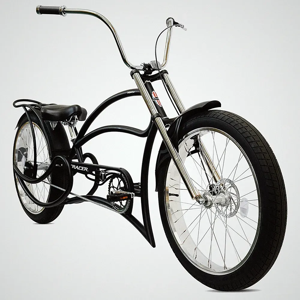 26'' Chopper Stretch Cruiser Bike For Men 3 Speed Disc Brake Fat tires Bicycle