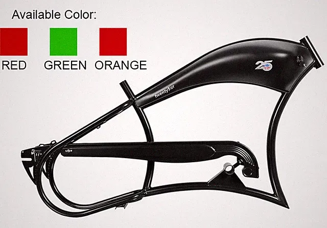 26" Ebike bicycle frame Stretch Cruiser Steel Frame and Chain Guard for 3.0 4.0
