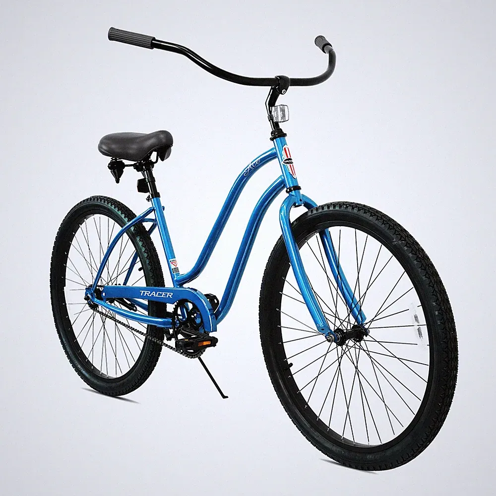 26 Inch Beach Cruiser Bike 1-Speed City Bicycle For Women Baby Blue W/Coaster