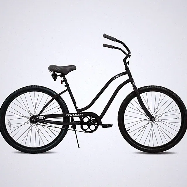 26 Inch Beach Cruiser Bike 1-Speed City Bicycle for Women Travel Matte Black