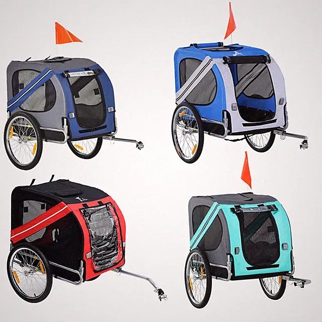 Aosom Dog Bike Trailer with 3 Entrances Large Wheels