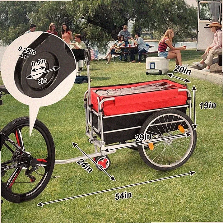 Bicycle Cargo Trailer with 20” Tires,Large Storage Capacity for Easy Transport