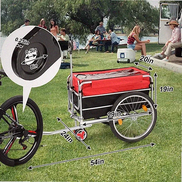 Bicycle Cargo Trailer with 20” Tires,Pull Handle, Waterproof for Easy Transport