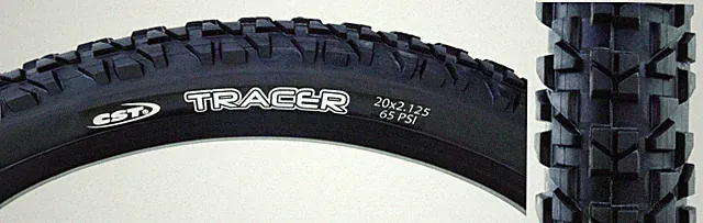 CST Premium Tracer 20x2.125 Clincher BMX Tire with Reflective Sidewall, Durable
