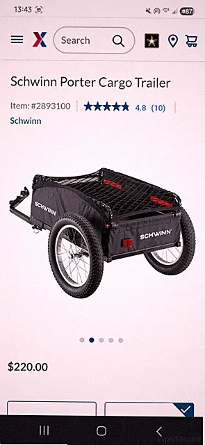 Daytripper or Porter Bike Cargo Trailer, Holds up to 100 lb, Universal Black