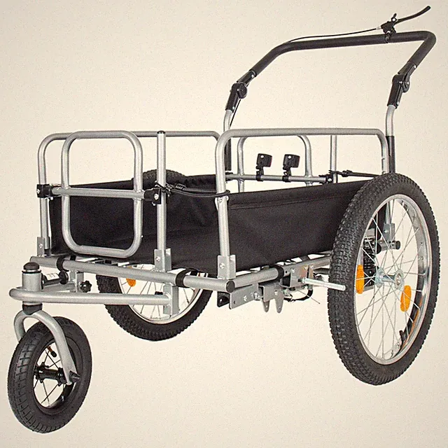 Heavy Duty Bike Cargo Trailer with Fat Tires, Suspension & Stroller