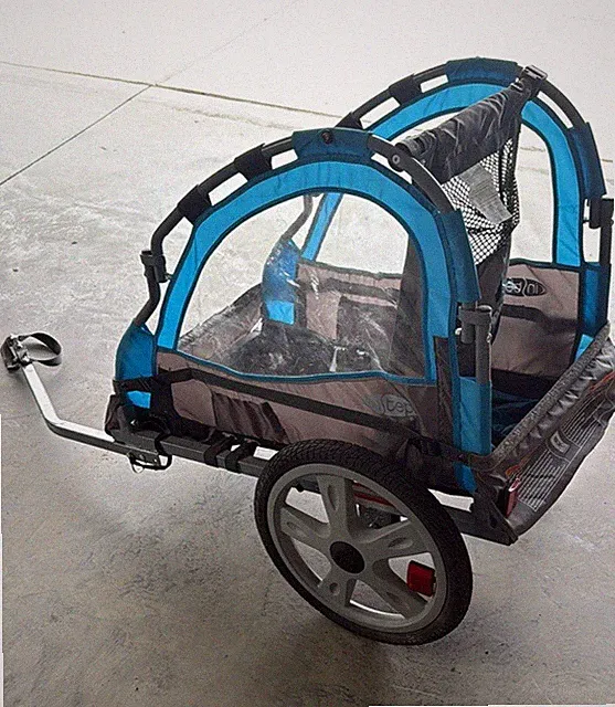 InSTEP Single Child Bicycle Trailer 1-Seat Blue/Gray/Black w/ Safety Flag