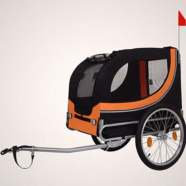 Large Folding Bike Trailer for Dogs–Pet Carrier,Steel Frame for Cycling, Camping