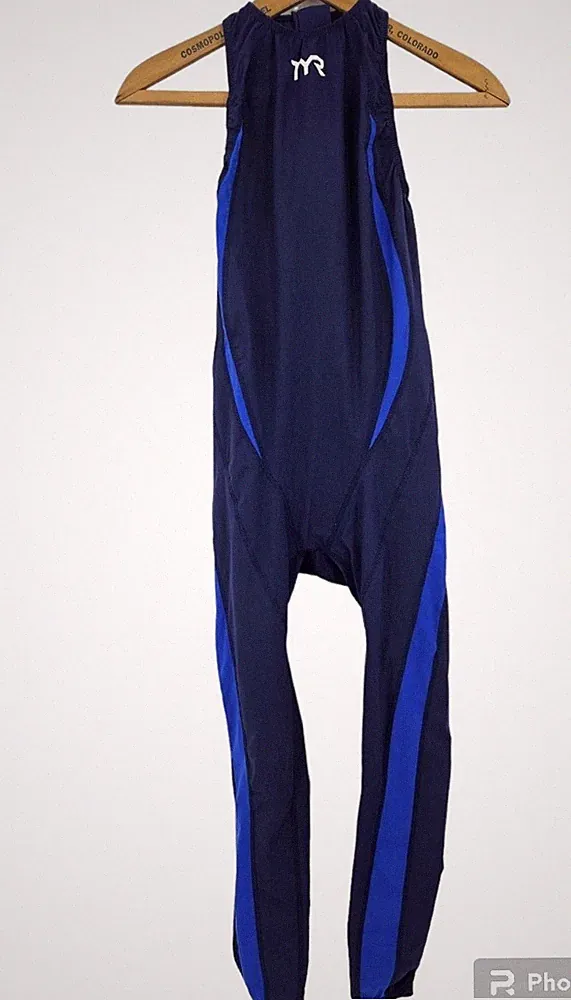 New TYR Tracer Fullbody Suit Mens 28L Triathlon Back Zip Blue