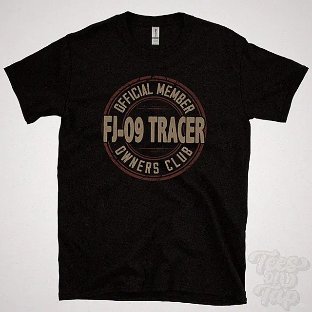 OFFICIAL MEMBER FJ-09 TRACER OWNERS CLUB T-SHIRT motorcycle bike gift retro logo