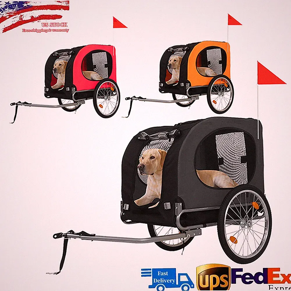 Pet Bike Trailer for Dogs Heavy Duty 2 in 1 Foldable Dog Jogger Trailer 88 lbs