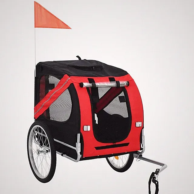 Pet Bike Trailer Red and Black