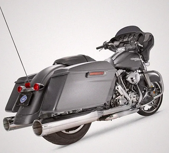 S&S Cycle 550-0669 MK45 Slip-On Mufflers Chrome Tracer for Harley M8 Touring