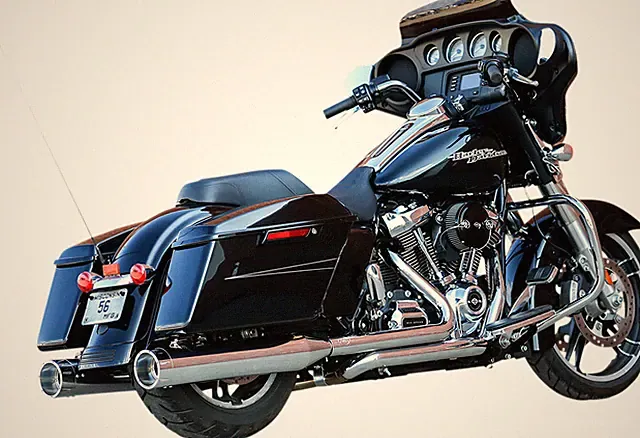 S&S Cycle 550-0851A El Dorado Chrome Tracer Dual Exhaust Harley Road King FLHR