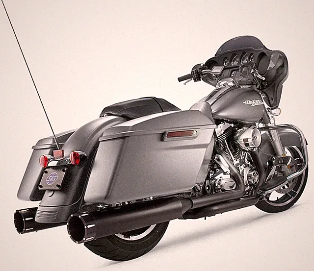 S&S Cycle MK45 4-1/2 Black Tracer Touring Mufflers 550-0670 Harley FL