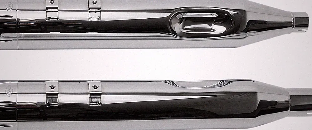 S&S Cycle MK45 4-1/2in Chrome Tracer Touring Mufflers 550-0669 Harley Touring