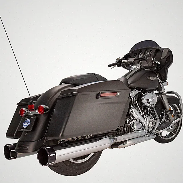 S&S Cycle Mufflers - Chrome - Black Tracer - Touring '95-'16 550-0623