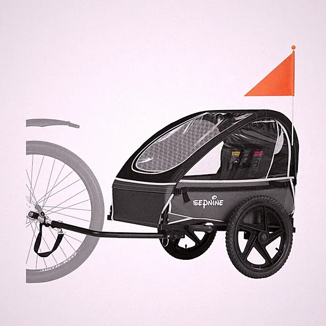 Sepnine Kids Bike Trailer, Suitable for 1 to 2 Kids, 12+ Months, Quick Attach...