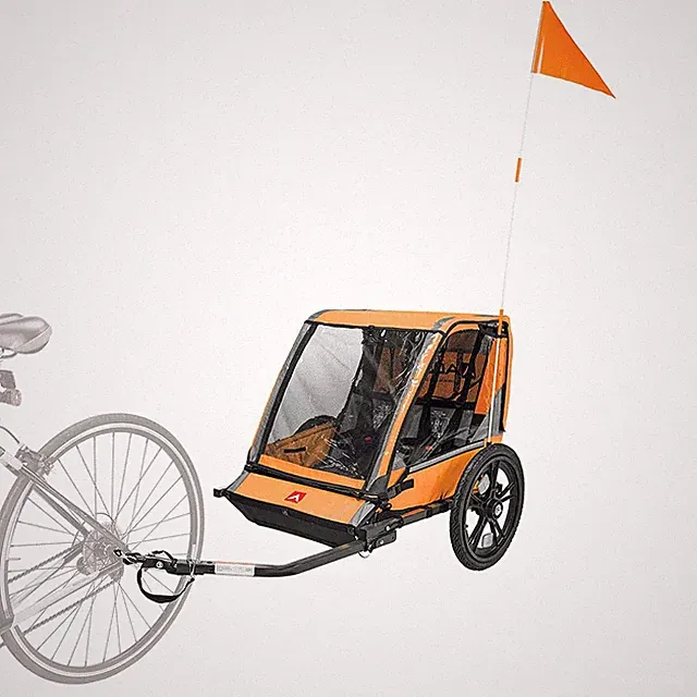 Sports Hi-Viz 2-Child Bicycle Trailer, Model ET2-O, Orange