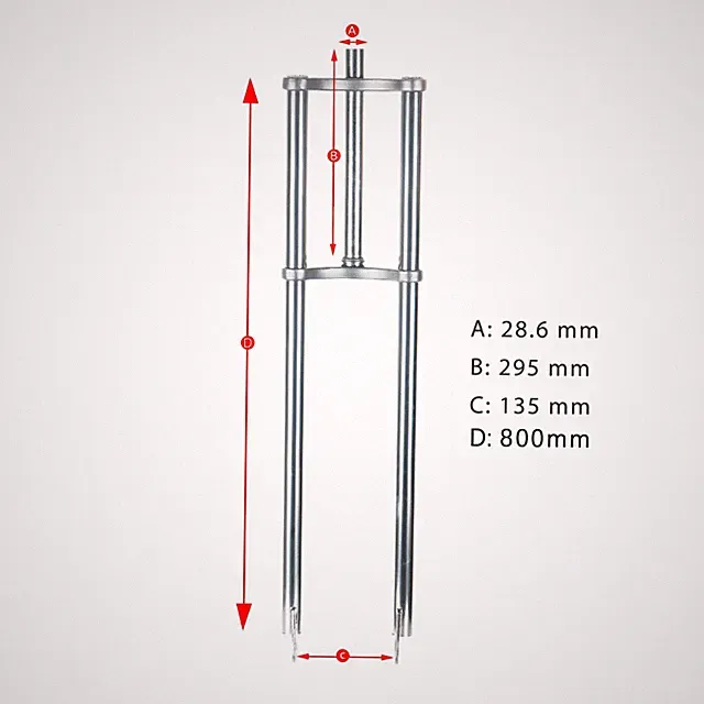 Tracer 1-1/8" Triple Tree Bike Fork Chrome Suspension Threadless 26-29in 3.0 4.0