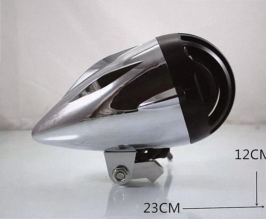 Tracer 10W Steel Chrome Black LED E-bike Headlight Front Light Waterproof 2 Pin