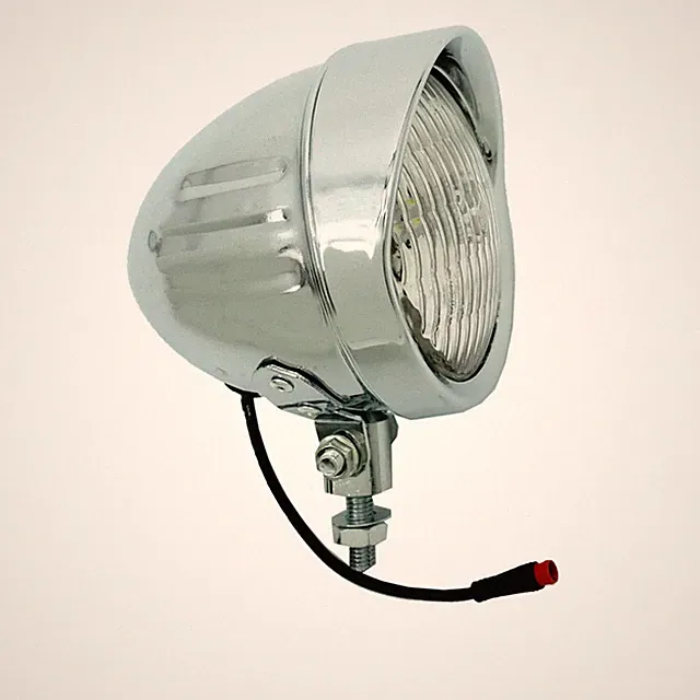 Tracer 1PC 12-48V E-bike Electric Bike Headlight Vintage LED Front Light Chrome