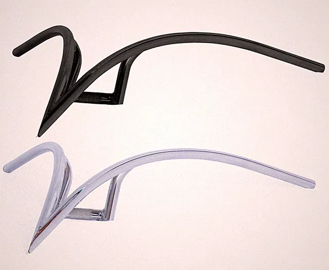 Tracer 22.2mm 1.4T 7/8" V Steel Chrome Black Chopper Bike Handlebar Replacement