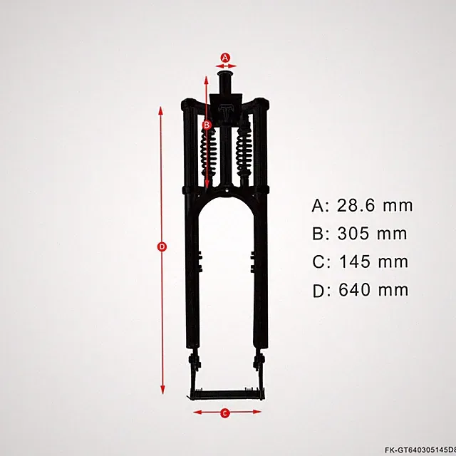 Tracer Adjustable 1-1/8" Bike Dual Spring Fork for 3.0 4.0 Fat Tire Disc Brake