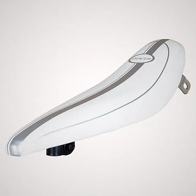 Tracer Banana Seat White w/Silver Center for 20" Lowrider Cruiser Bikes