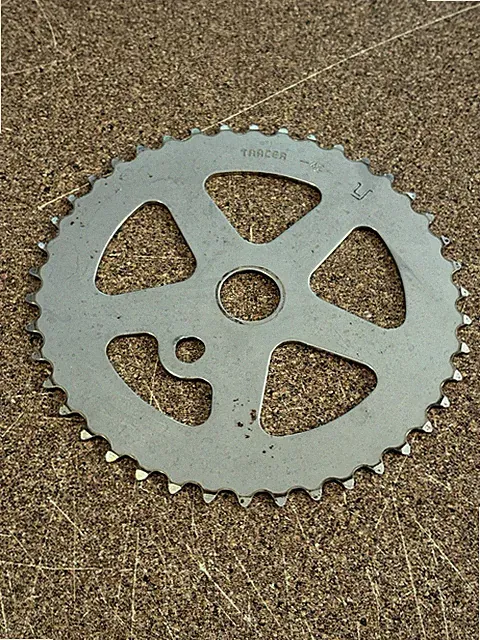 Tracer Bmx Old School Freestyle 1980S Chain Ring, Chrome Plated Original Used