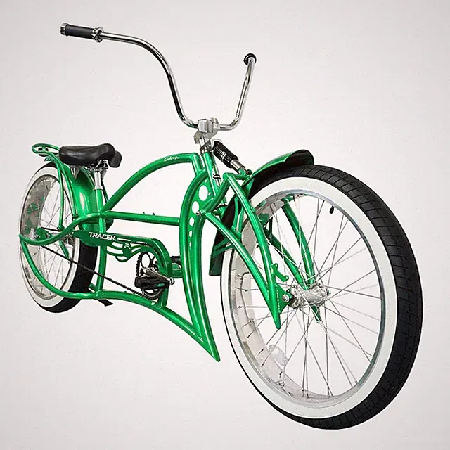 Tracer Kraken 26" Stretch Chopper Cruiser Bike Single Speed Coaster Brake Green