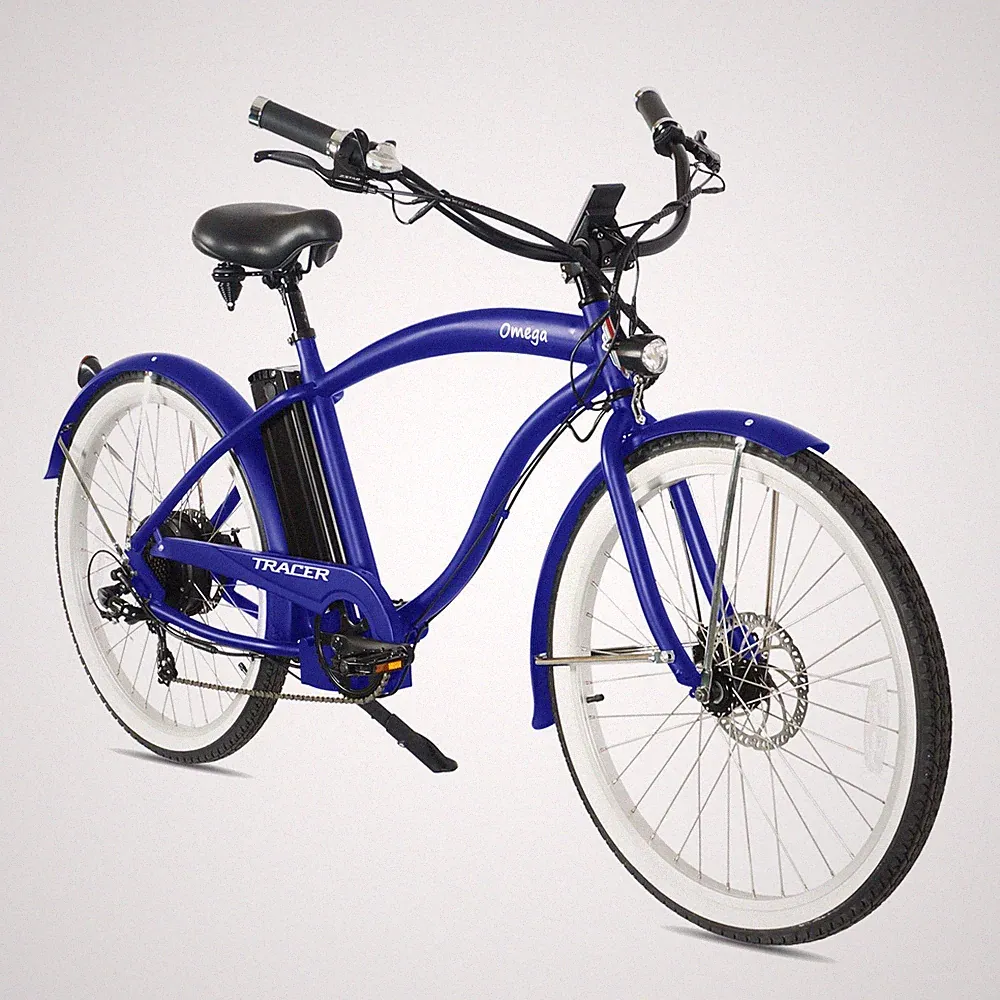 Tracer Omega 500W 26" 7 Speed Electric Beach Cruiser Bike Fat Tire ebike for Men