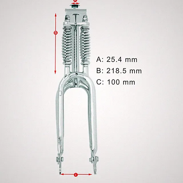 Tracer Steel Dual Springer Bike Fork 1" Threadless Disc Brake 2.125" Fat Tires