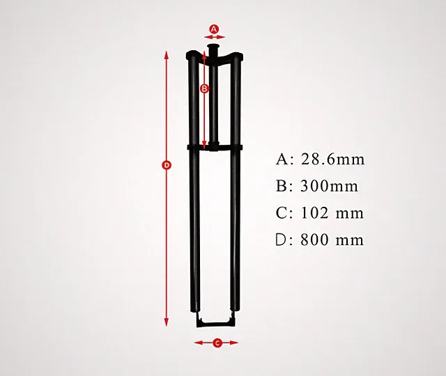 Tracer Triple Tree 1-1/8" Bike Fork Threadless Disc Brake 28.6mm for 2.125 Tires