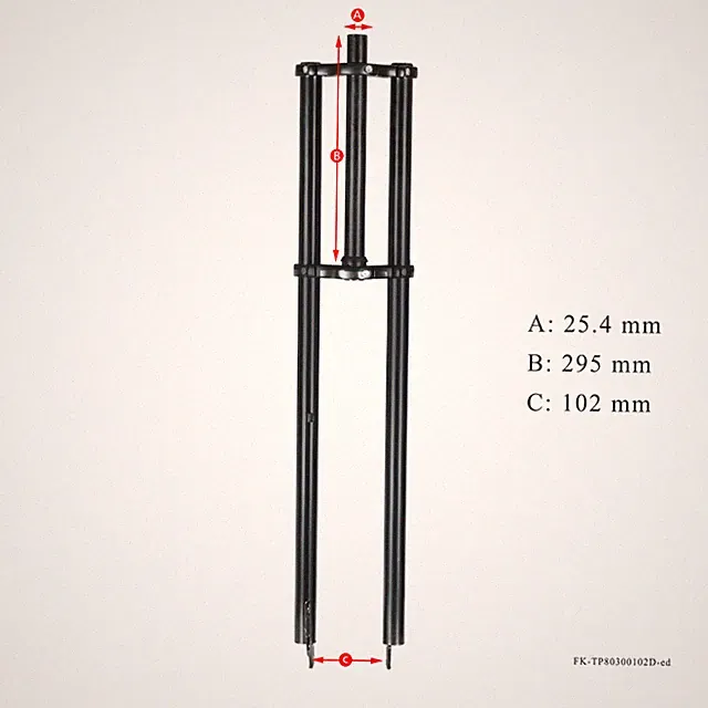 Triple Tree 1'' Bike Fork Thread less 25.4mm Disc Brake For 2.125'' Tire Black