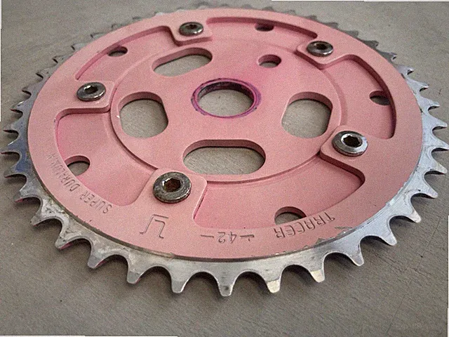 VINTAGE 1986 TRACER SUPER DURALUMIN 42T BMX FREESTYLE SPIDER & CHAINRING